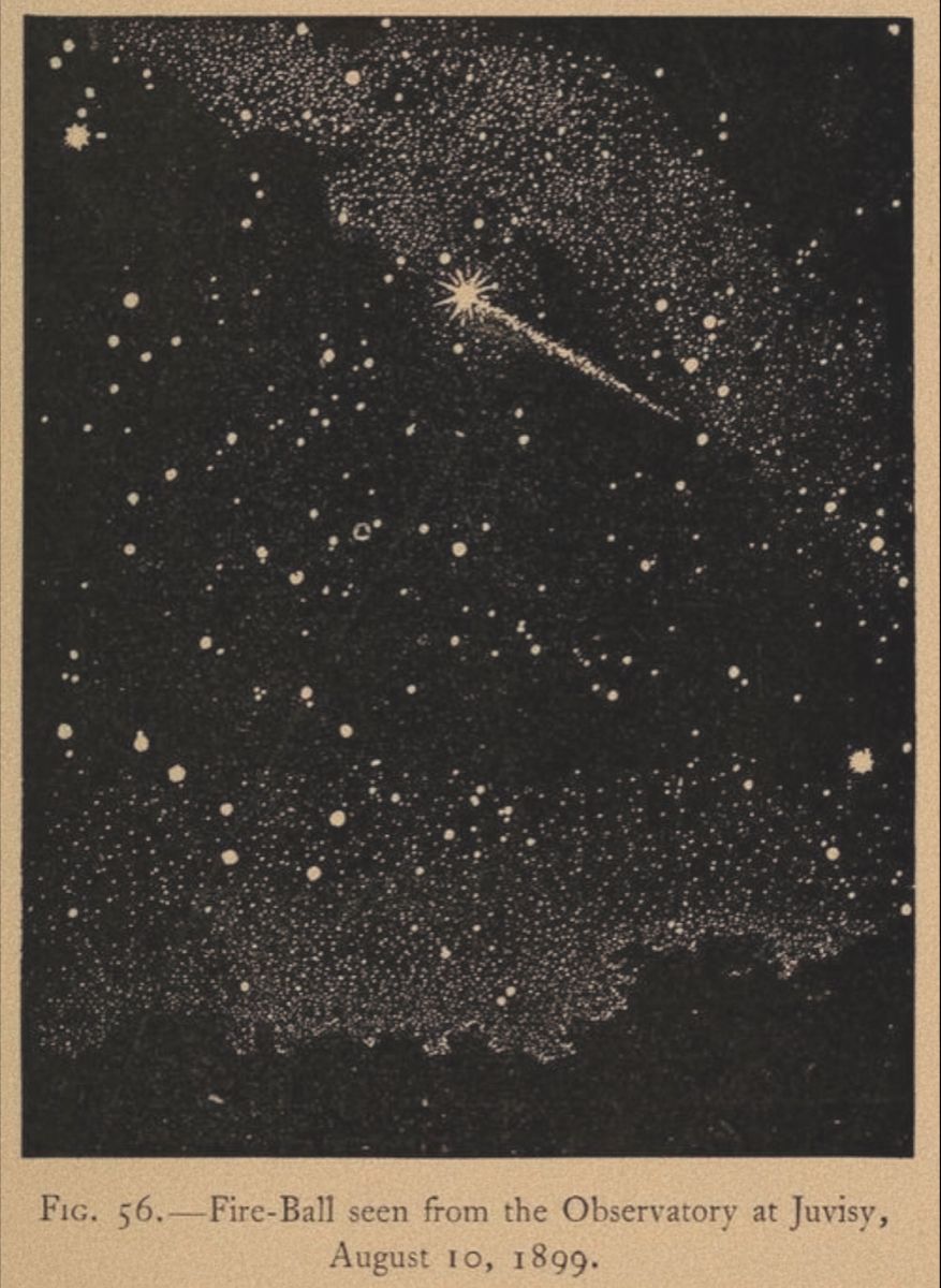 Archival fire-ball observation illustration with its original printed caption.